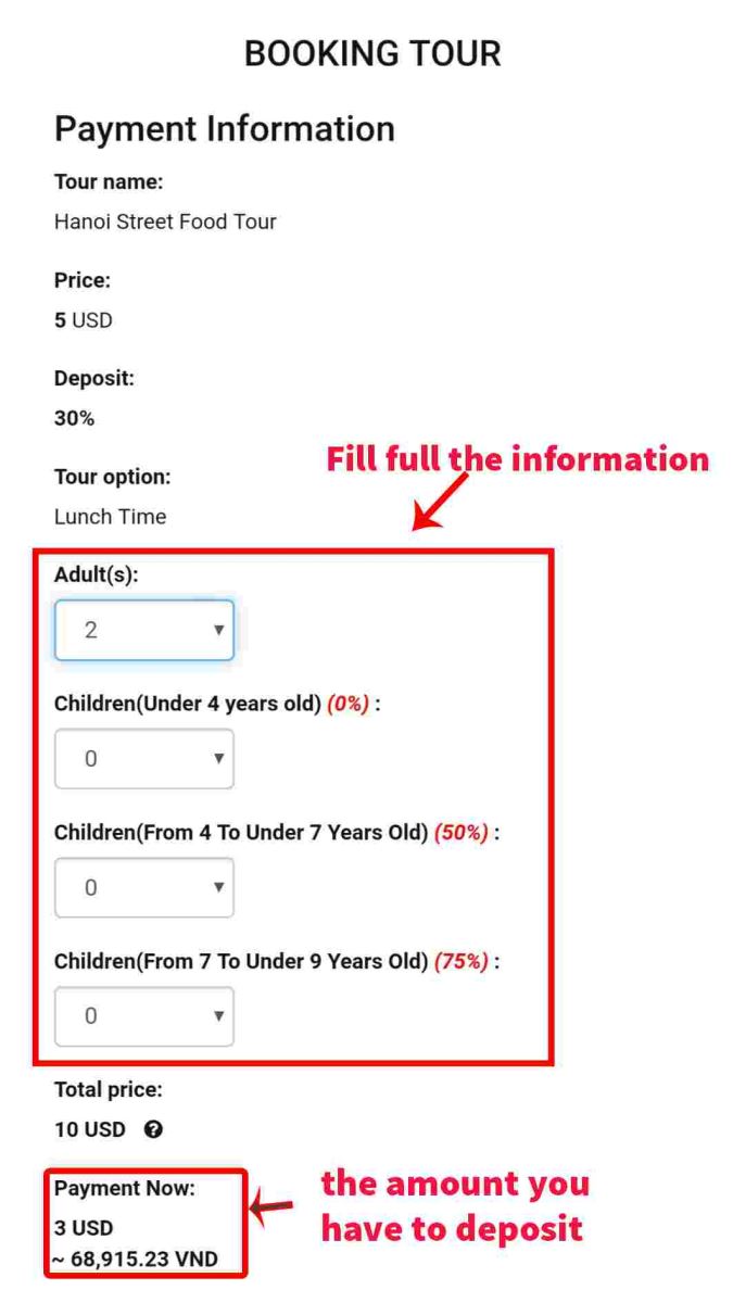 fill information